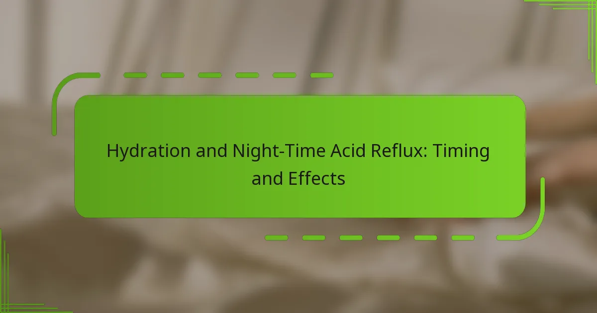 Hydration and Night-Time Acid Reflux: Timing and Effects