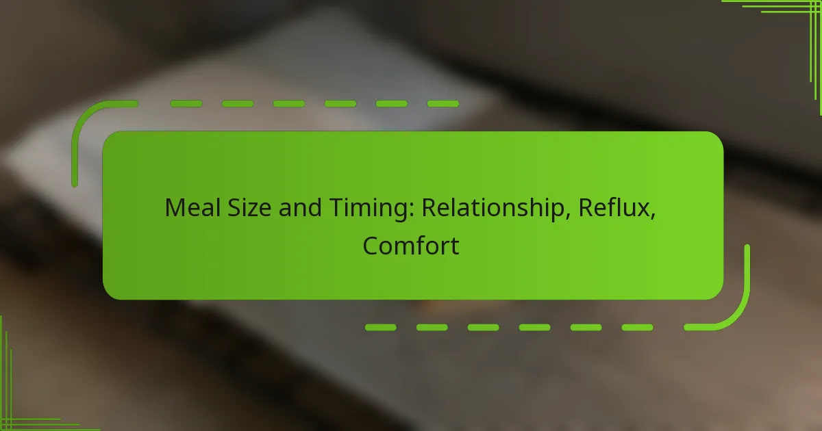 Meal Size and Timing: Relationship, Reflux, Comfort